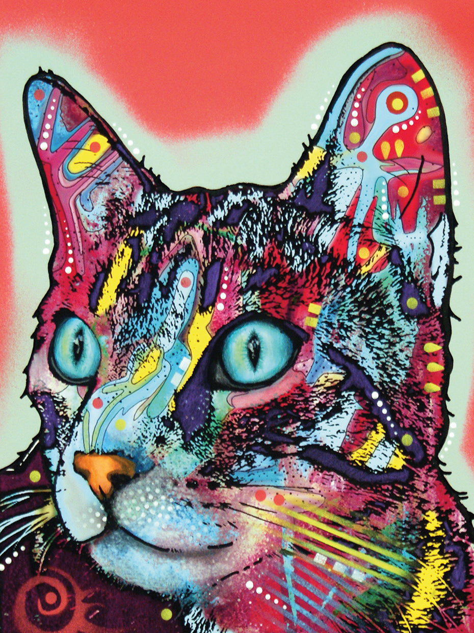 Curious Cat - highest quality handcrafted wall art work on large canvas & framed canvas prints by Dean Russo 