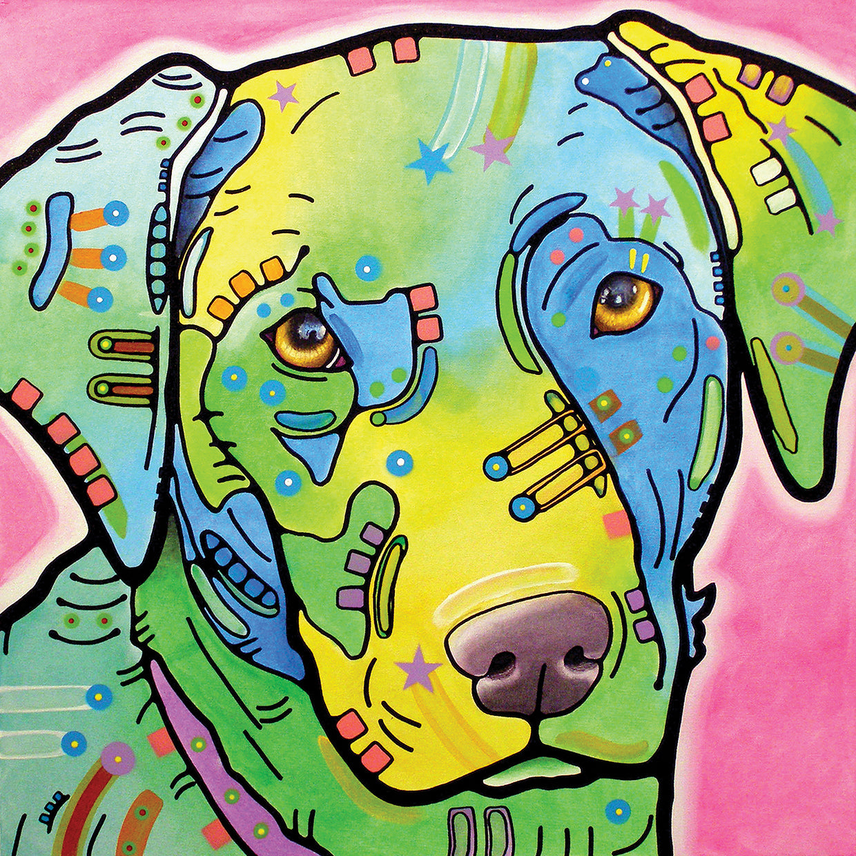 Labrador - highest quality handcrafted wall art work on large canvas & framed canvas prints by Dean Russo 