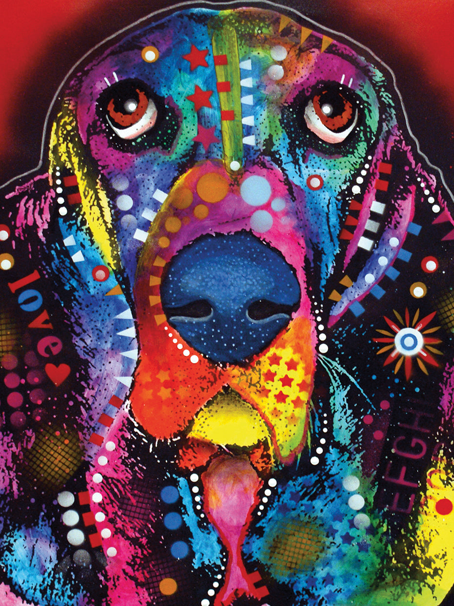 Basset - highest quality handcrafted wall art work on large canvas & framed canvas prints by Dean Russo 