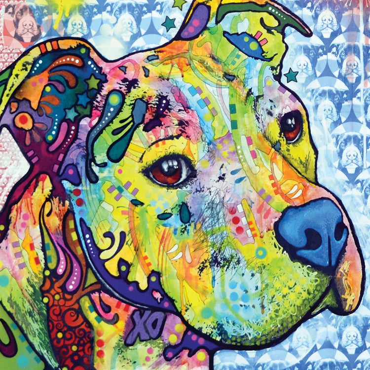 Thoughtful Pit Bull This Years Love 2013 Part 2 - highest quality handcrafted wall art work on large canvas & framed canvas prints by Dean Russo 