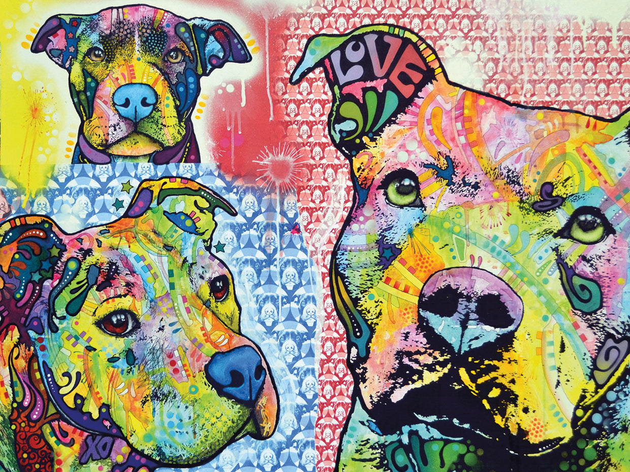 Thoughtful Pit Bull This Years Love 2013 Part 3 - highest quality handcrafted wall art work on large canvas & framed canvas prints by Dean Russo 