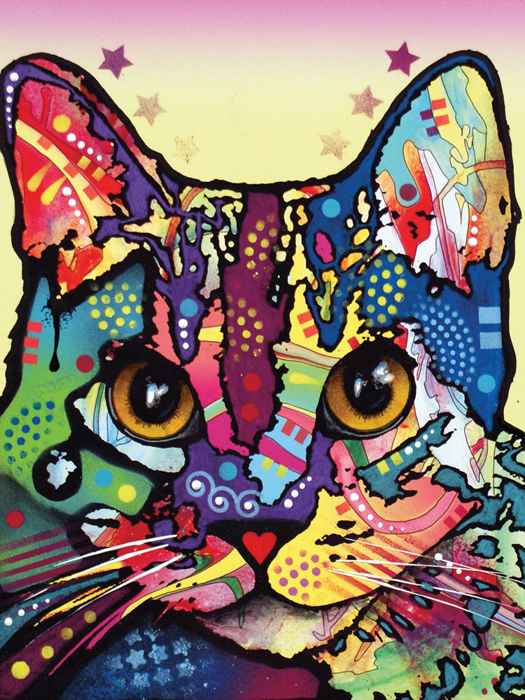 Maya Cat - highest quality handcrafted wall art work on large canvas & framed canvas prints by Dean Russo 