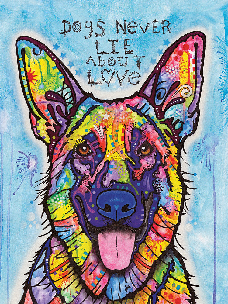 Dogs Never Lie - highest quality handcrafted wall art work on large canvas & framed canvas prints by Dean Russo 