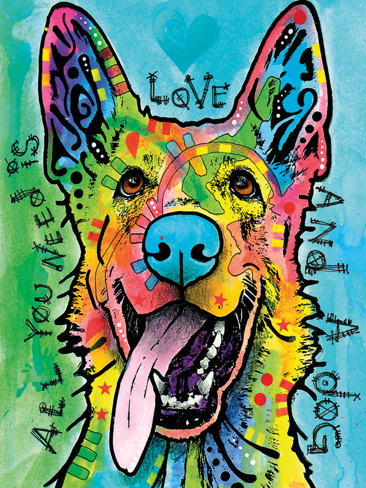 Love And A Dog - highest quality handcrafted wall art work on large canvas & framed canvas prints by Dean Russo 