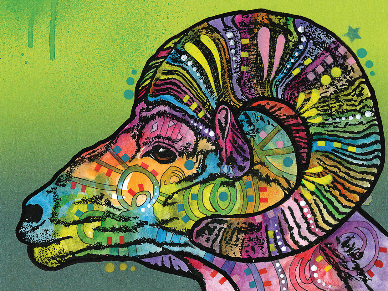 Ram - highest quality handcrafted wall art work on large canvas & framed canvas prints by Dean Russo 