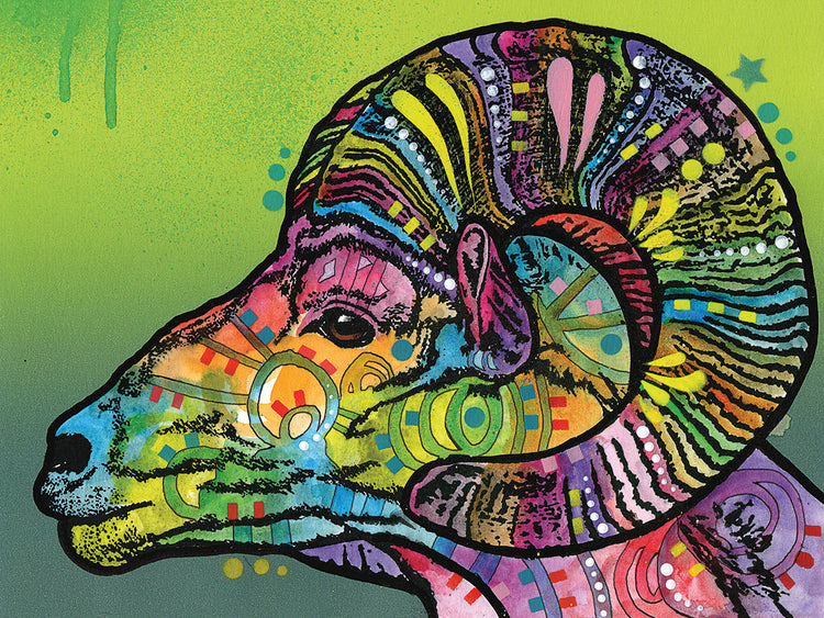 Ram - highest quality handcrafted wall art work on large canvas & framed canvas prints by Dean Russo 