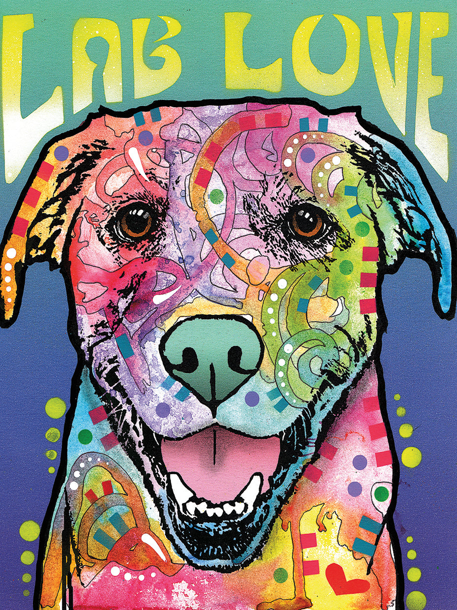 Lab Love - highest quality handcrafted wall art work on large canvas & framed canvas prints by Dean Russo 