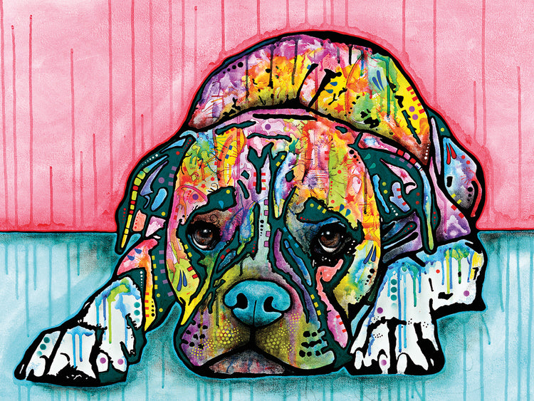 Lying Boxer - highest quality handcrafted wall art work on large canvas & framed canvas prints by Dean Russo 