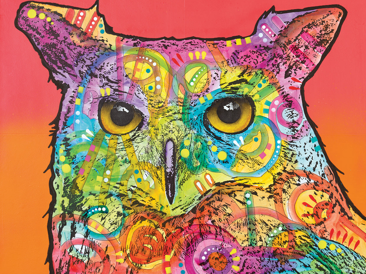 Red Owl - highest quality handcrafted wall art work on large canvas & framed canvas prints by Dean Russo 