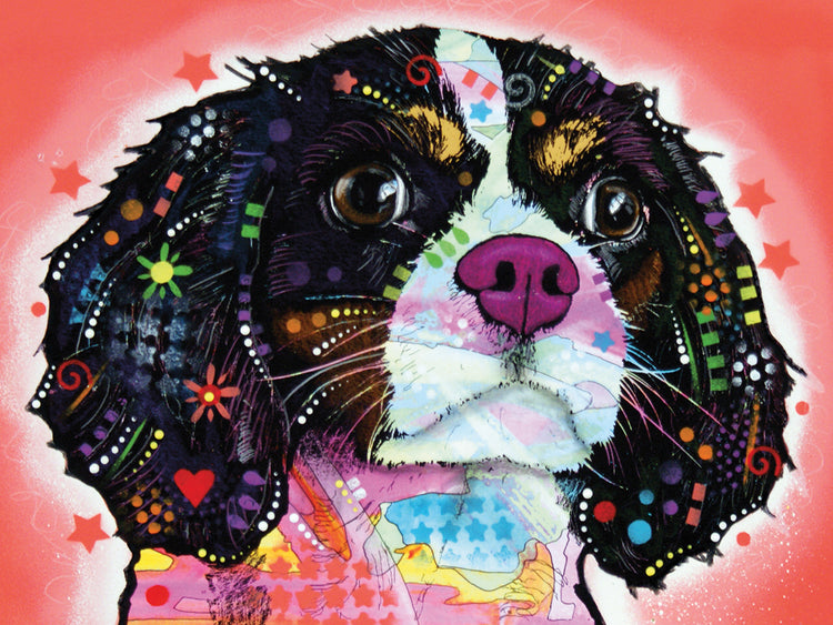 King Charles - highest quality handcrafted wall art work on large canvas & framed canvas prints by Dean Russo 