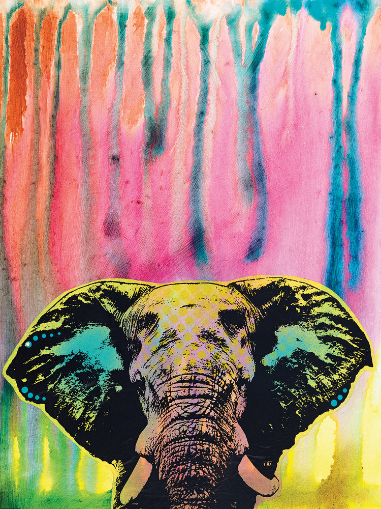 Elephant - highest quality handcrafted wall art work on large canvas & framed canvas prints by Dean Russo 