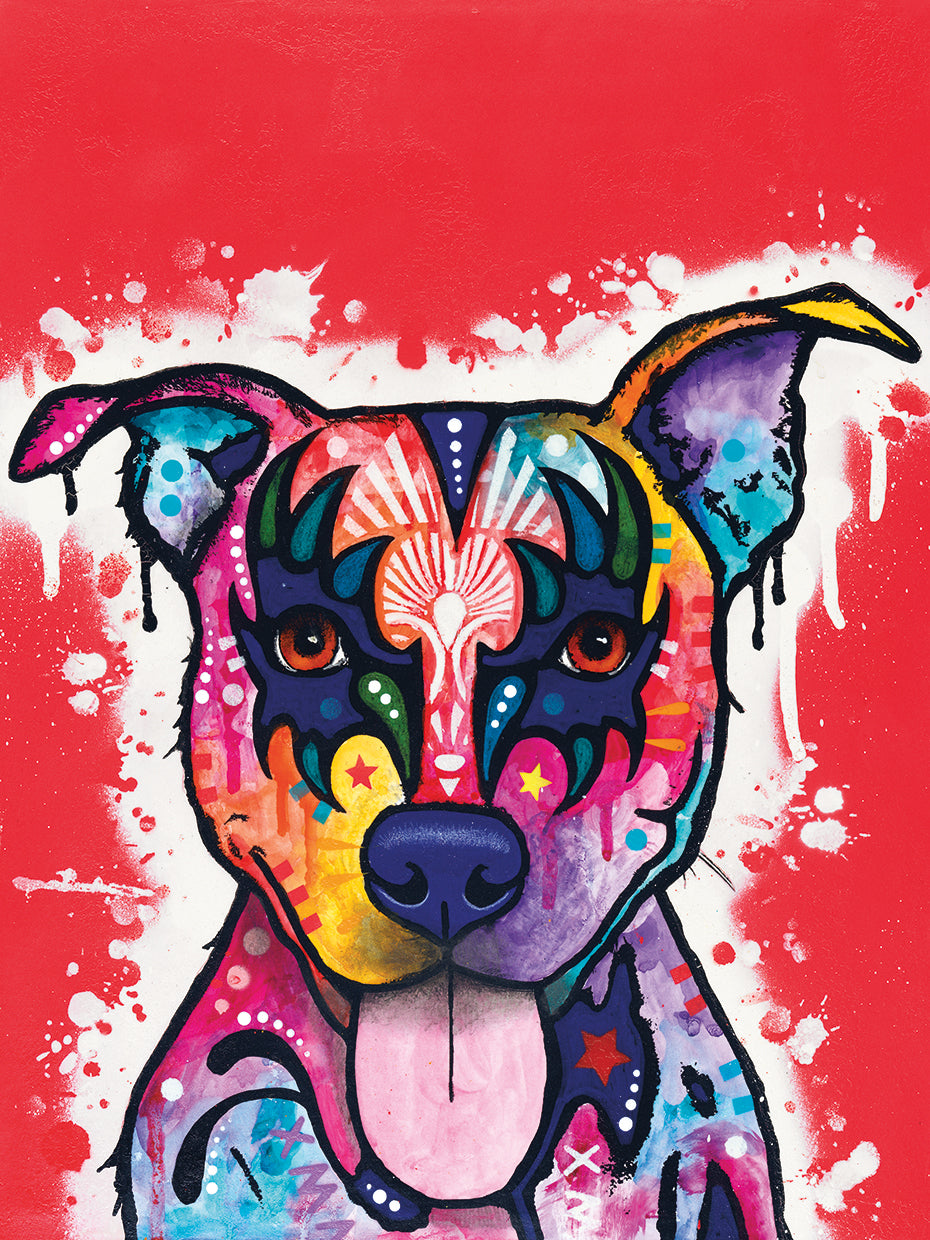 Kiss Dog - highest quality handcrafted wall art work on large canvas & framed canvas prints by Dean Russo 