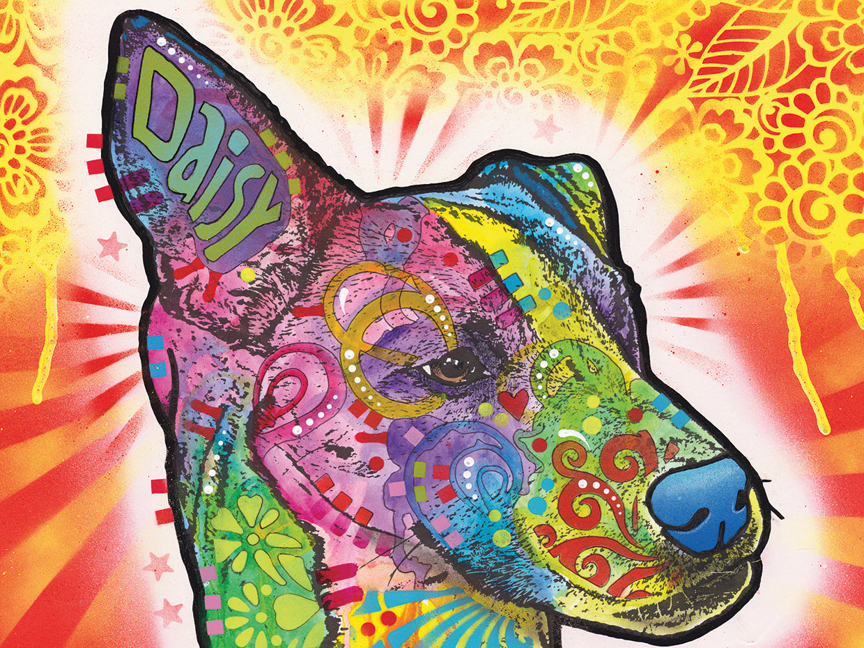 Daisy - highest quality handcrafted wall art work on large canvas & framed canvas prints by Dean Russo 