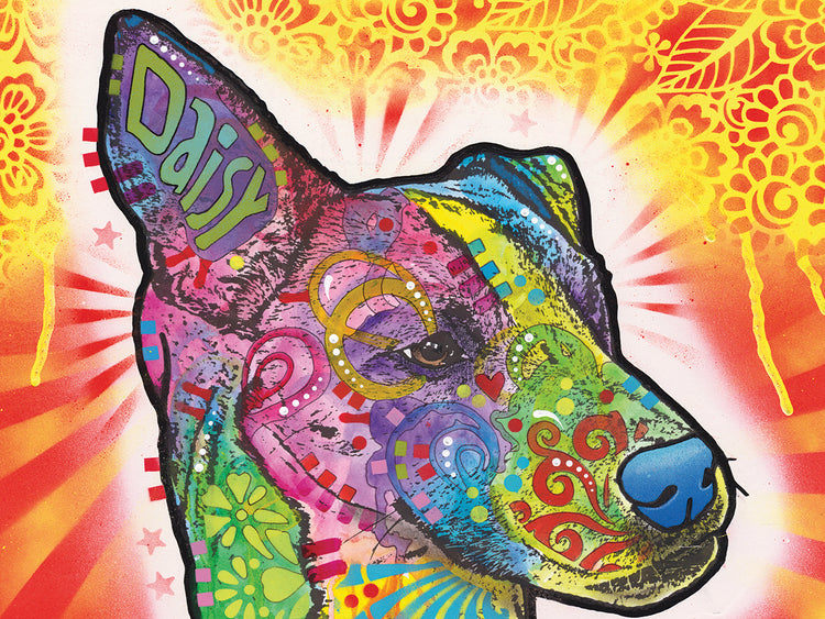 Daisy - highest quality handcrafted wall art work on large canvas & framed canvas prints by Dean Russo 