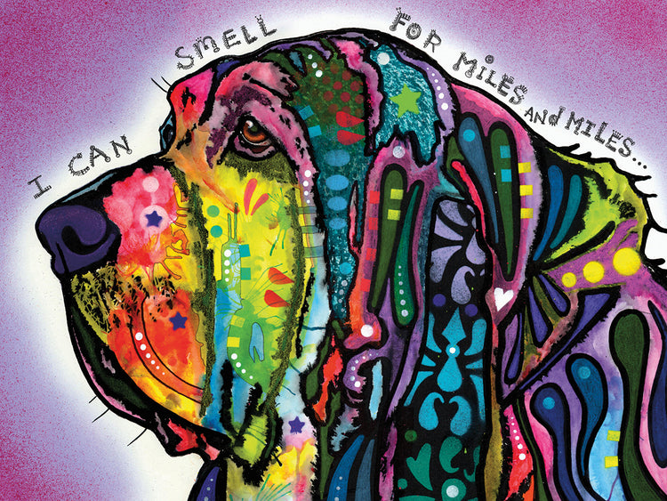 I Can Smell (Bloodhound) - highest quality handcrafted wall art work on large canvas & framed canvas prints by Dean Russo 