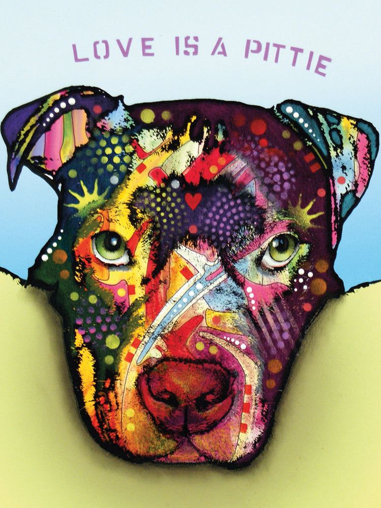 Love Is A Pittie - highest quality handcrafted wall art work on large canvas & framed canvas prints by Dean Russo 