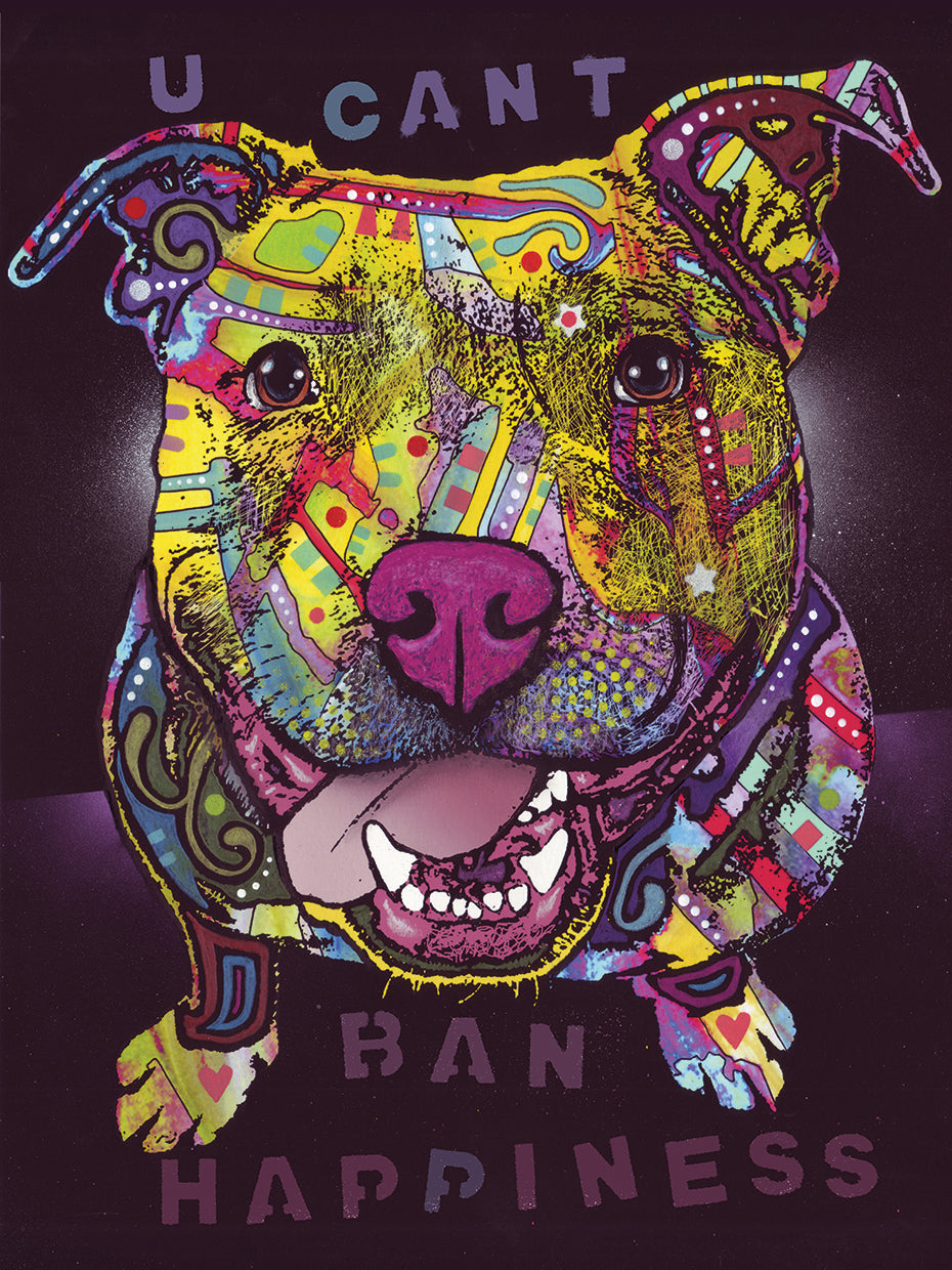 U Cant Ban Happiness - highest quality handcrafted wall art work on large canvas & framed canvas prints by Dean Russo 