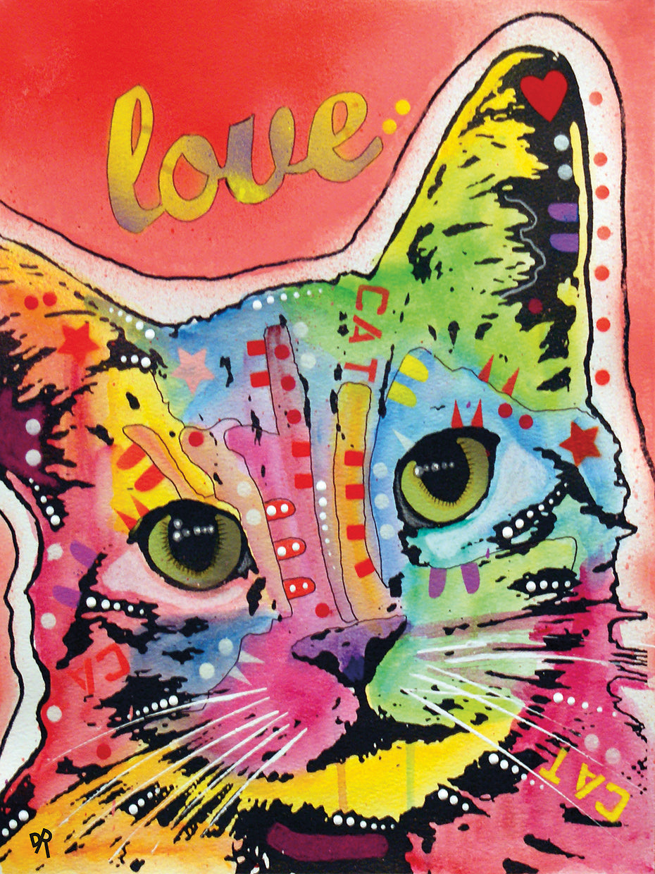 TiltCat Love - highest quality handcrafted wall art work on large canvas & framed canvas prints by Dean Russo 