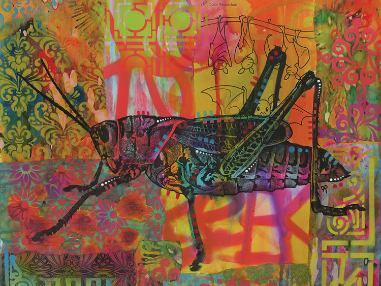 Grasshopper - highest quality handcrafted wall art work on large canvas & framed canvas prints by Dean Russo 