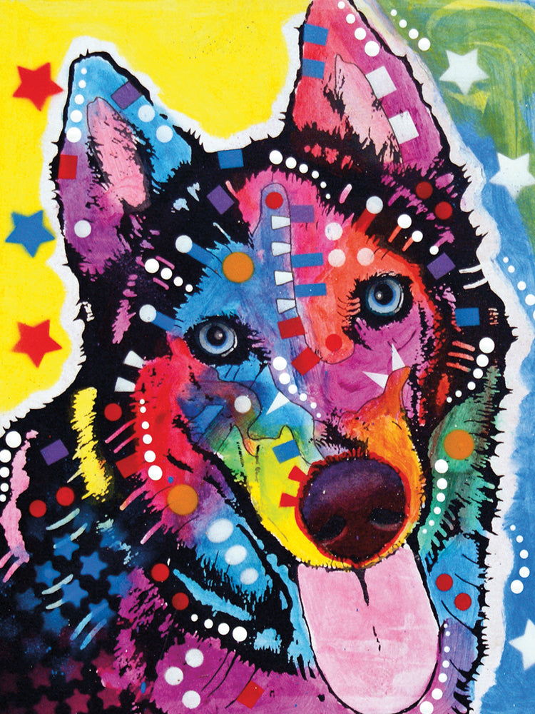 Husky - highest quality handcrafted wall art work on large canvas & framed canvas prints by Dean Russo 