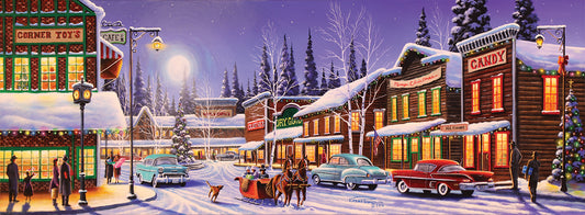 Main Street Christmas Canvas Art