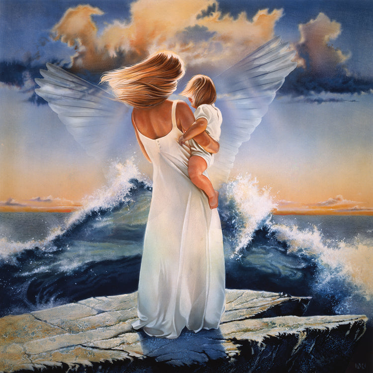 Woman On Rock And Wings