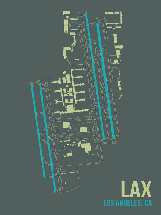 LAX Airport Layout Canvas Art
