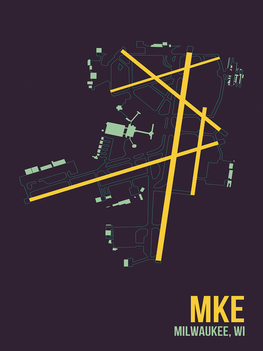 MKE Airport Layout Canvas Art