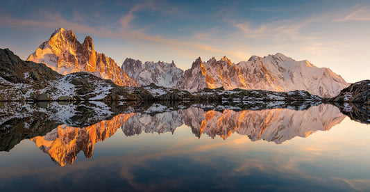 Lac Des Chésérys Mirror Of Th Mont Blanc Canvas Art