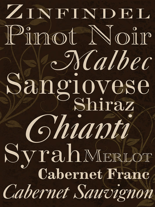 Red Wine Typography Canvas Art