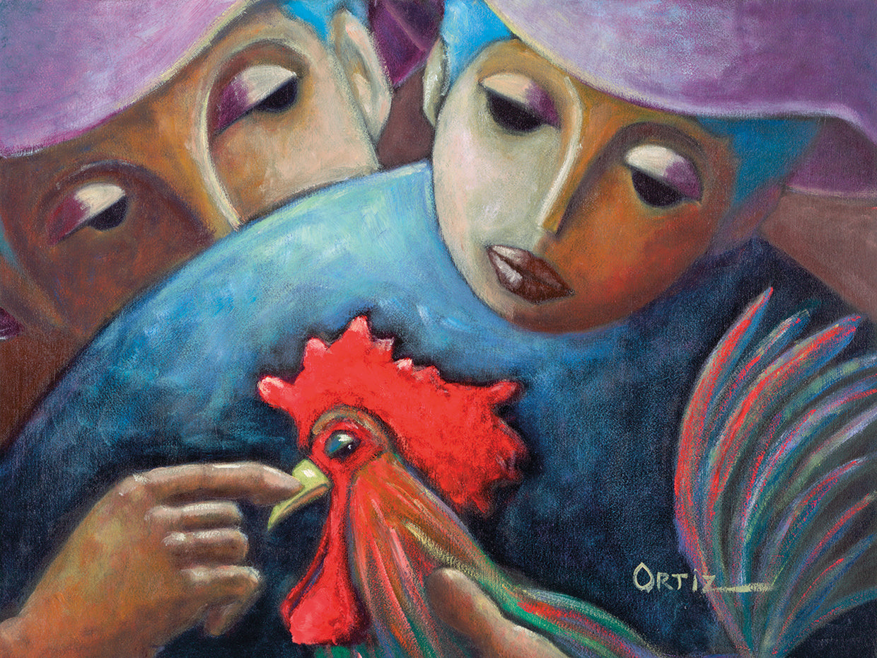 Lady with Rooster