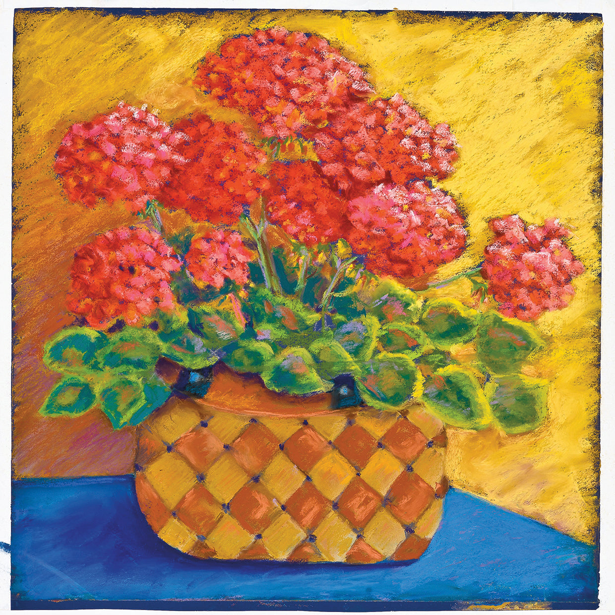 Flowers - Red Geraniums In A Basket