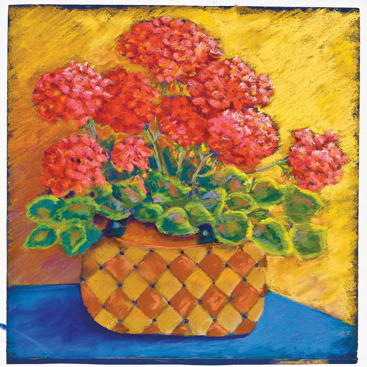 Flowers - Red Geraniums In A Basket