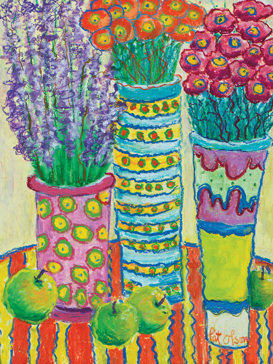 Vases 5 - Pink Blue Yellow