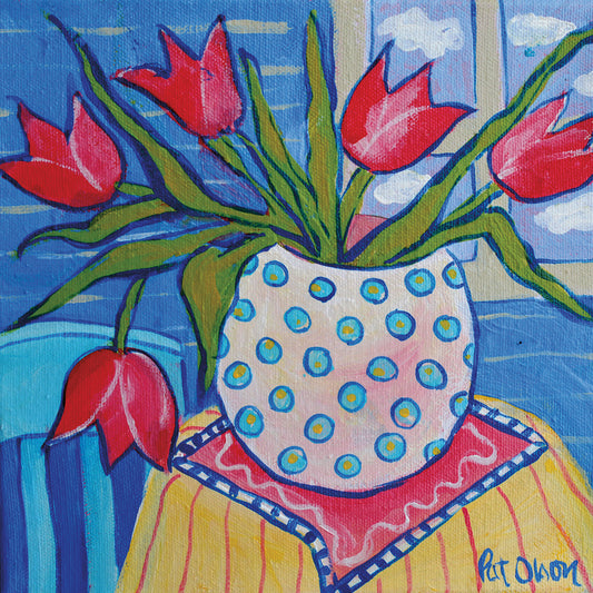 Flowers - Tulips in Polka Dot Vase