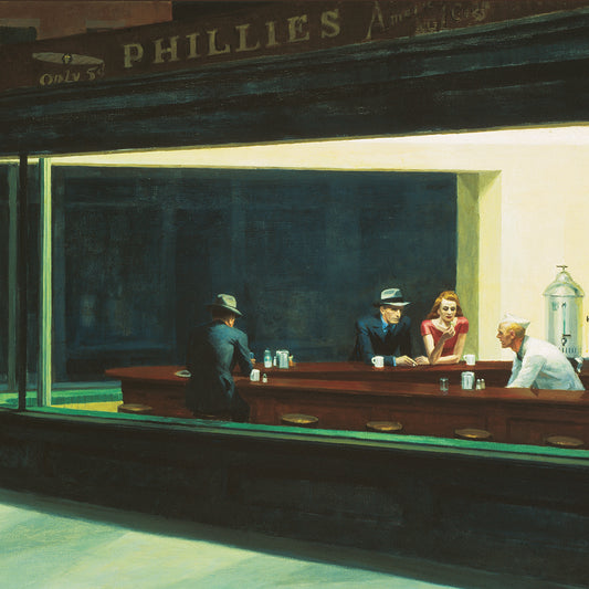 Hopper-Nighthawks-Detail Canvas Print