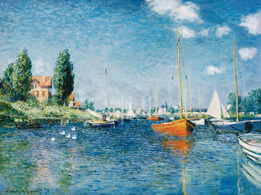 Monet-Red Boats at Argenteuil Canvas Print
