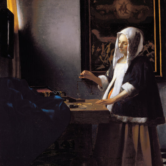 Vermeer-Woman Holding a Balance Canvas Print