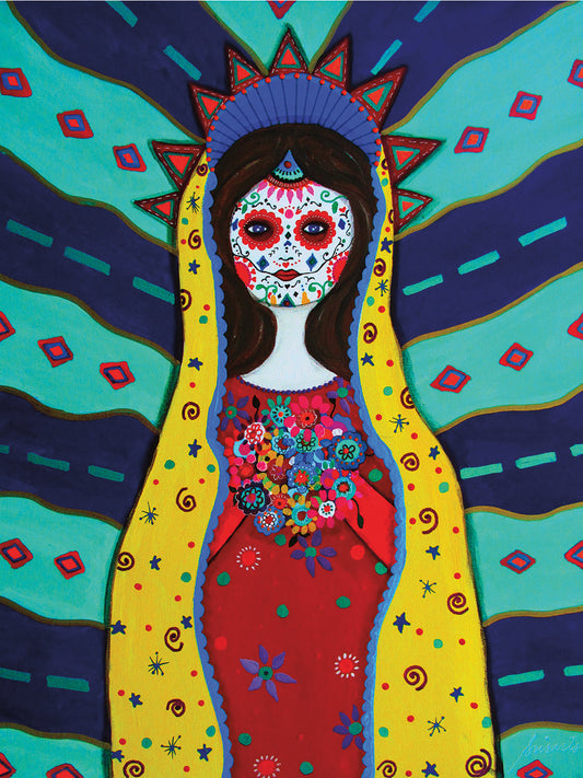 Virgin Guadalupe Dia De Los Muertos