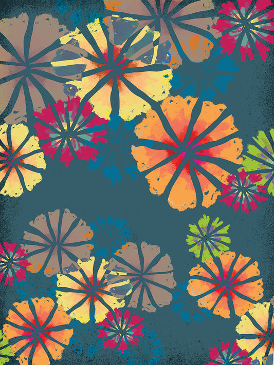 Collage Florals BIRTHDAY 1 placement pattern Canvas Art