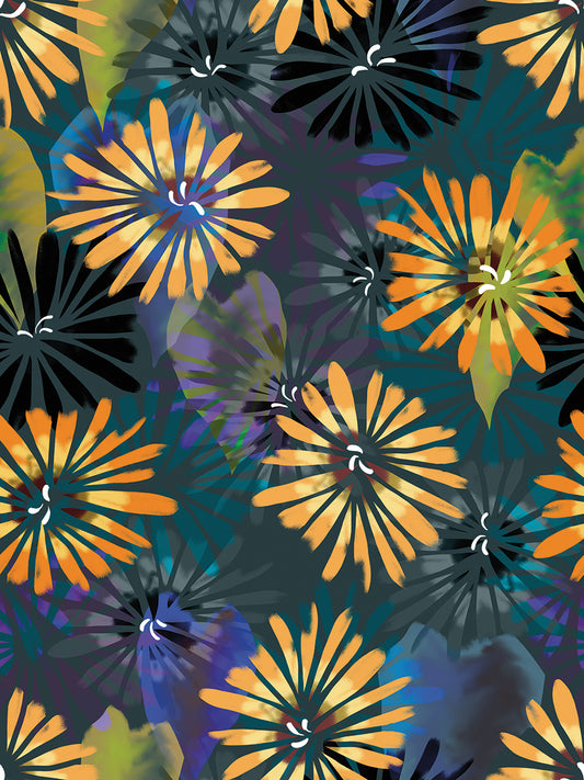 Collage Florals Bon Voyage Repeat Pattern Canvas Art