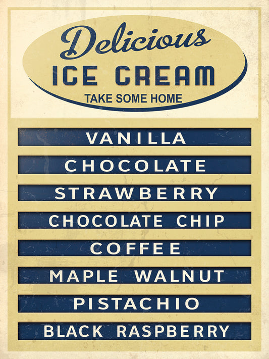 Ice Cream Board -Navy Cream Canvas Print
