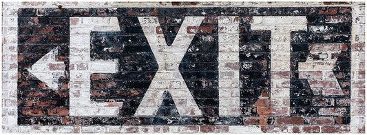 Exit Sign Painted Brick Canvas Art