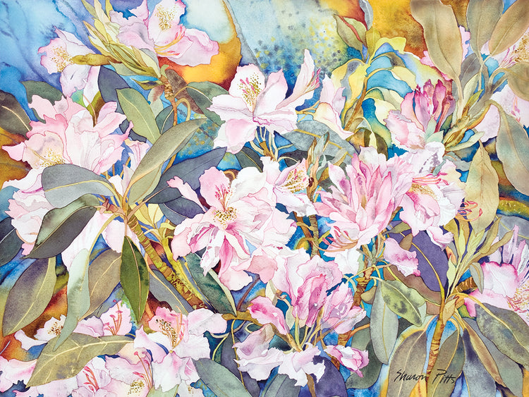 Arte de la lona de los rododendros