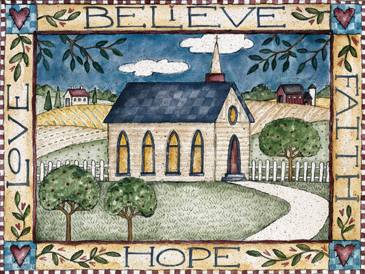 Believe (Faith, Hope, Love) Canvas Print