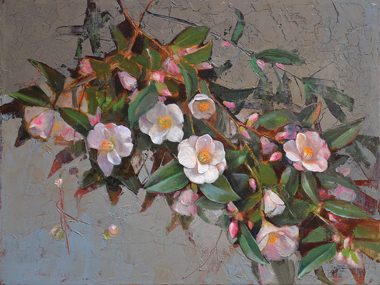 Arte de la lona de la quintaesencia de la camelia