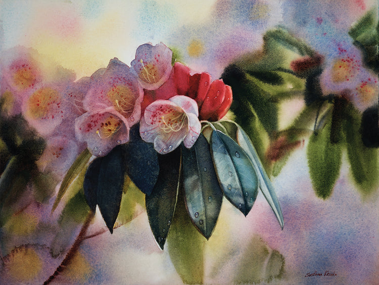 Arte de la lona del rododendro