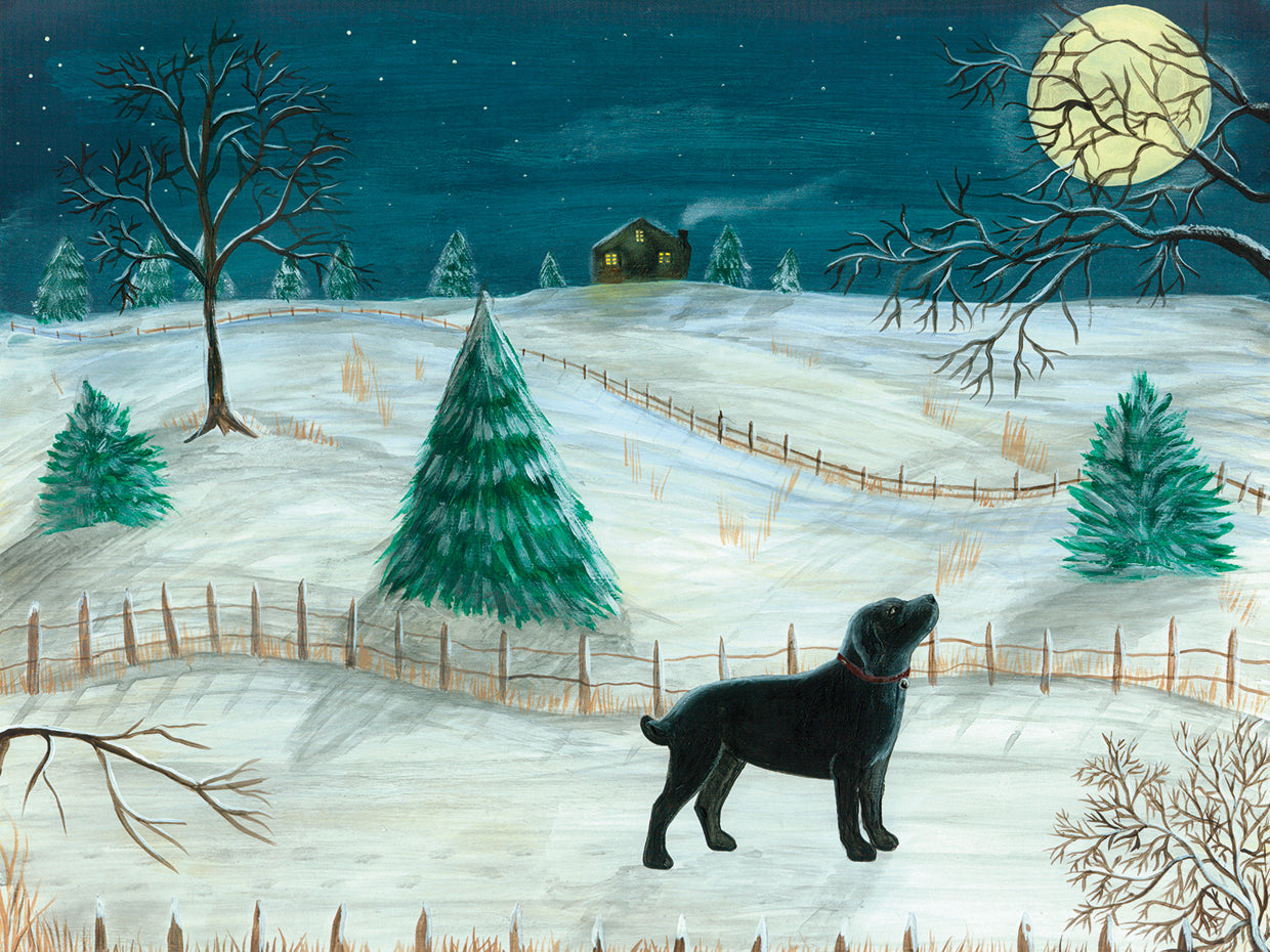 Arte de la lona de invierno Labrador