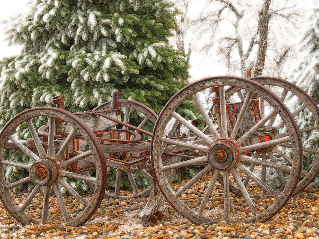 Carro en el arte de la lona de invierno