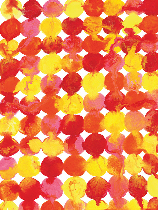 Pink Yellow Red Orange Flowing Paint